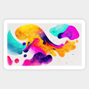 Modern Contemporary Abstract Watercolor Colorful Multicolored Cosmic Splash Galaxy Sticker